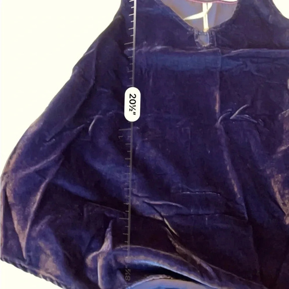 Anthropologie purple velvet a-line tank top with keyhole front button size XS - Picture 8 of 8